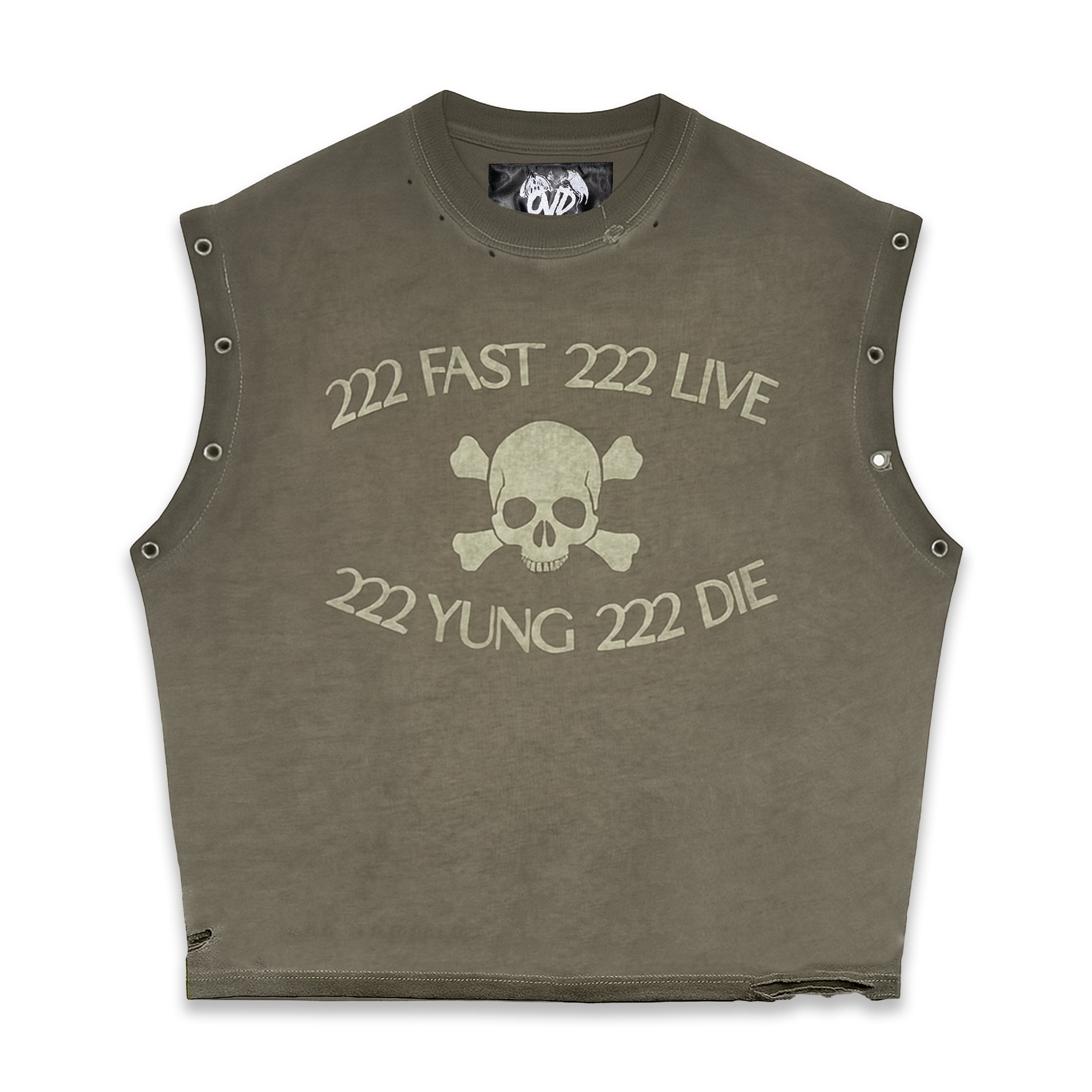 "222 FAST 222 LIVE" TANK - EARTH