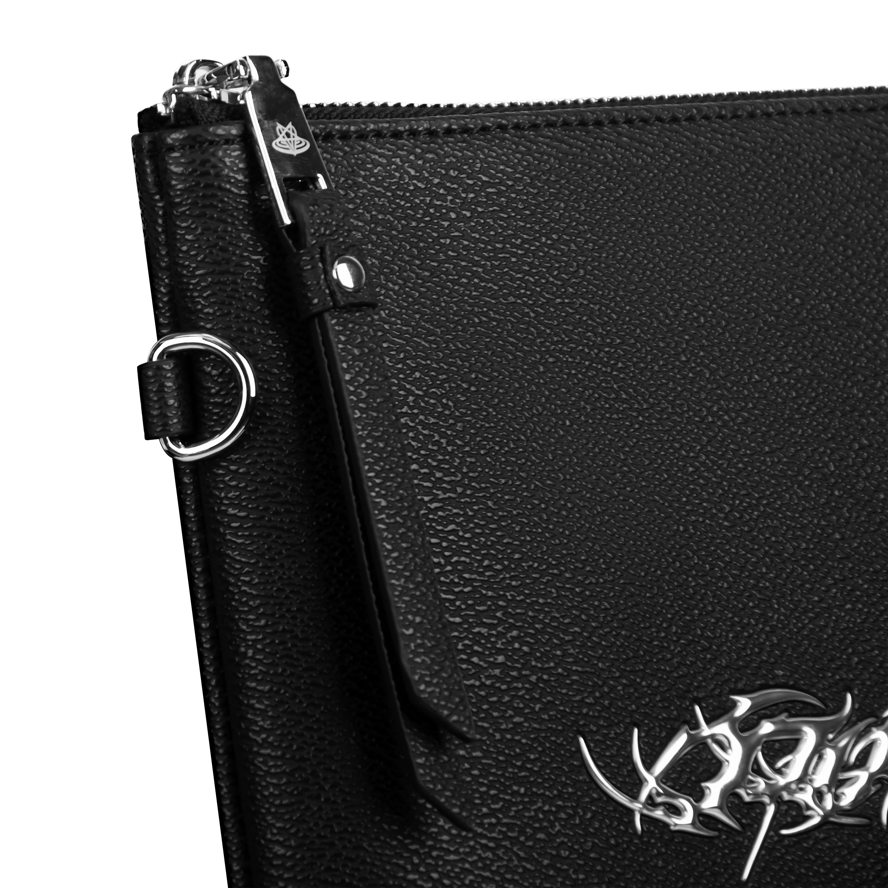 "TRIBAMETAL" LEATHER POUCH