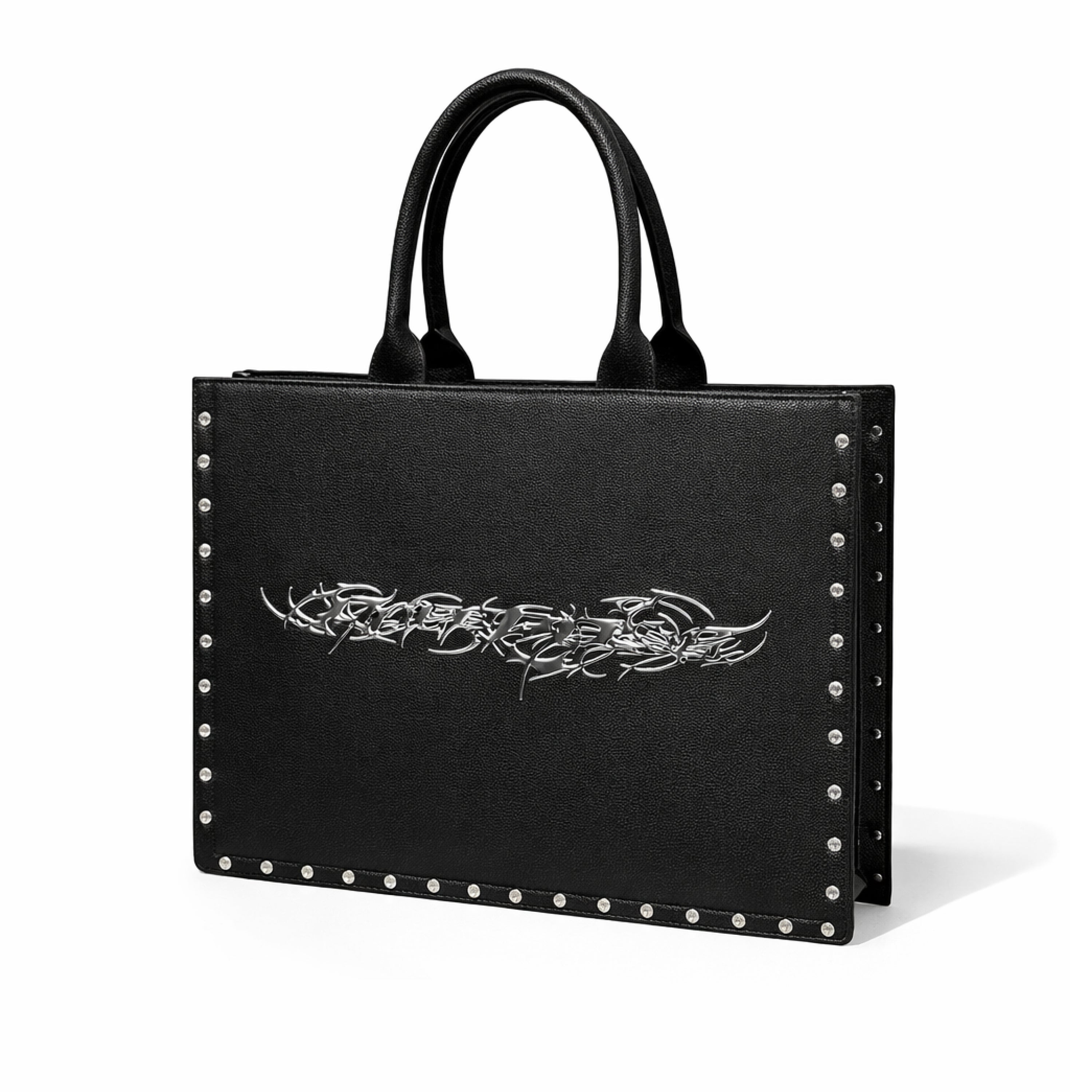 "TRIBAMETAL" LEATHER TOTE
