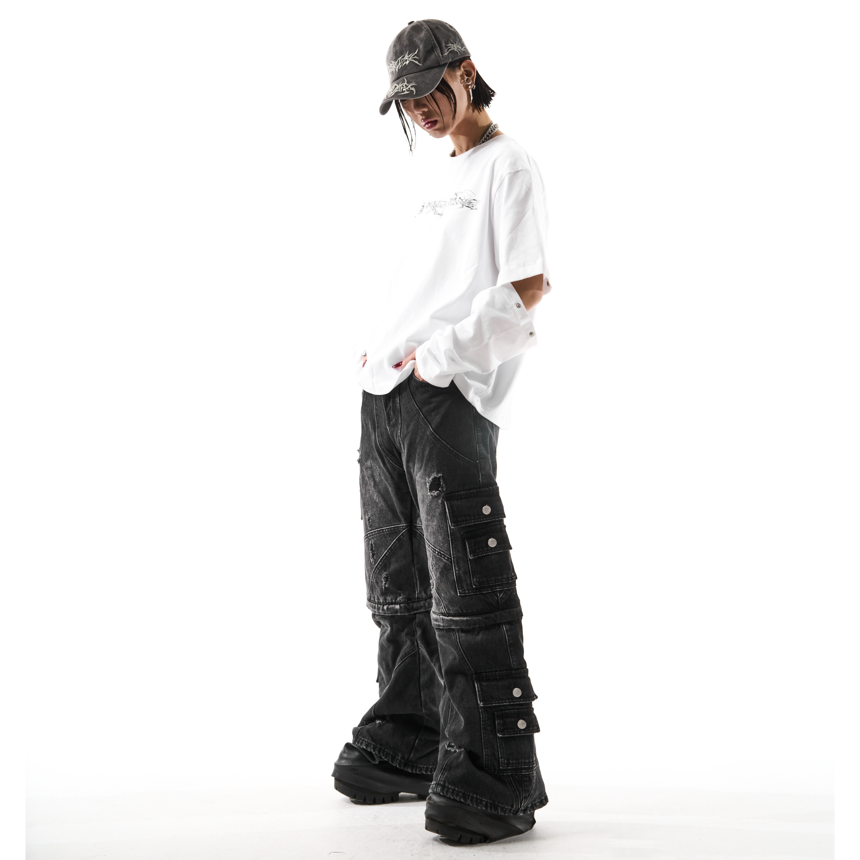 "TRIBAMETAL" LOGO TRNSFRMR L/S - ONYX