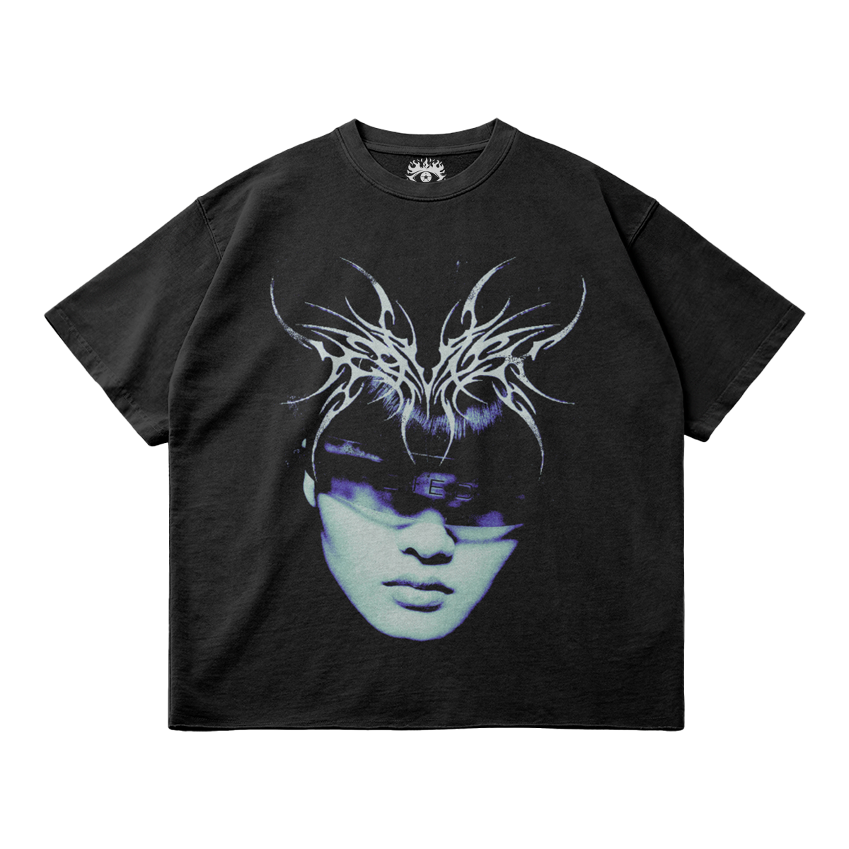 Kryptic Myst Garment Dyed Streetwear Tee 260GSM Cotton Faded Raw Hem True To Size