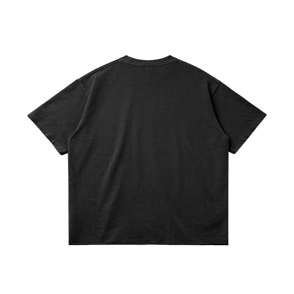 Basketcase Garment Dyed Raw Hem Streetwear Shirt 260GSM Cotton Black Tee With Edgy Faded Hem
