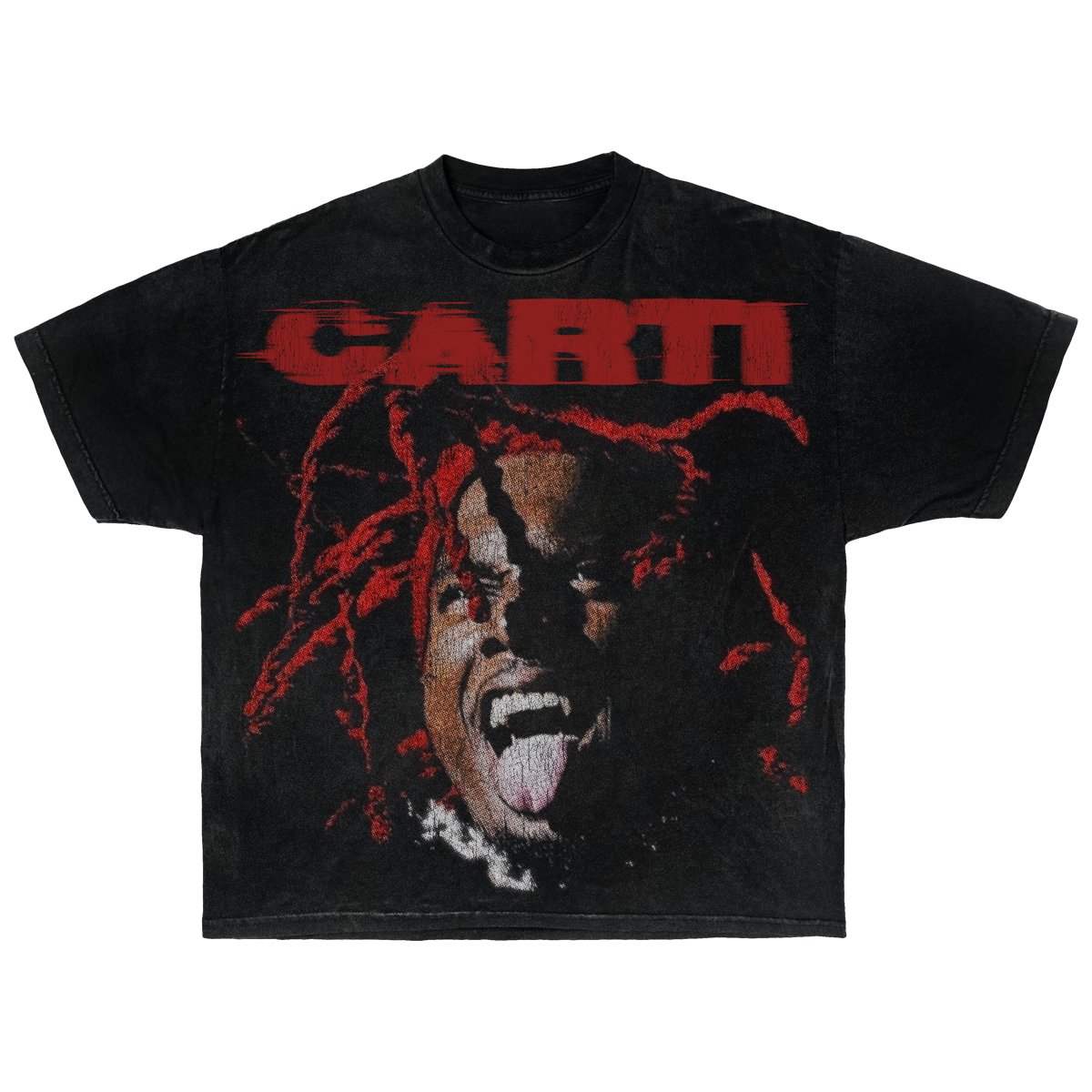 Playboi Carti Streetwear Tee Short Sleeve Red And Black Graphic Shirt For Fans Everywhere